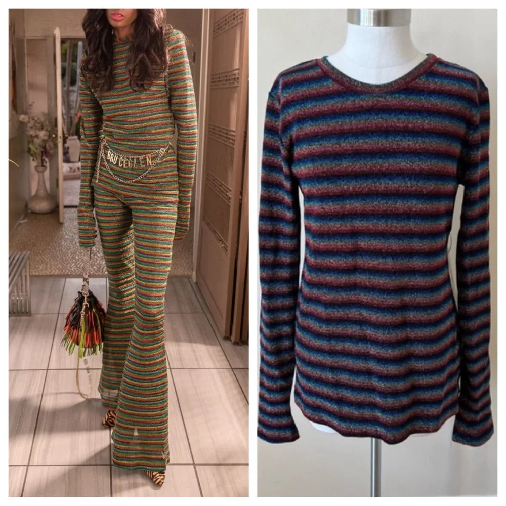New! Bruce Glen for Stitch Fix metallic stripe top nwt 17574